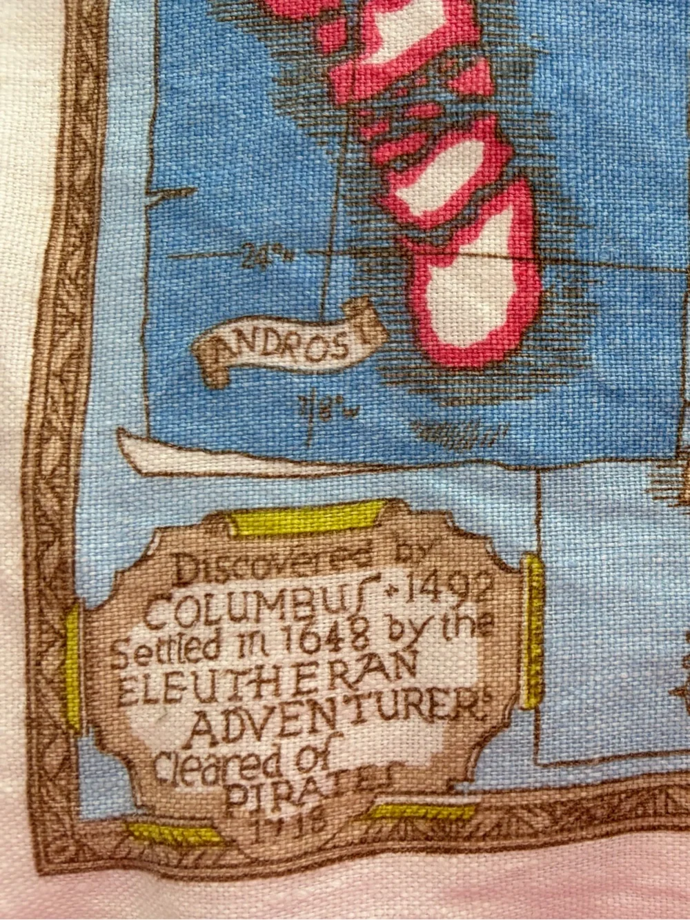Bahama Islands VTG Irish Linen 4 Placemats map